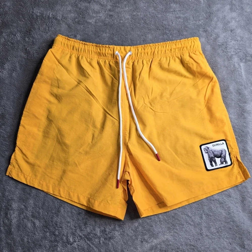 NWT Goorin Bros Gorilla Water Monkey Swim Trunks Shorts Mens L The Farm Yellow